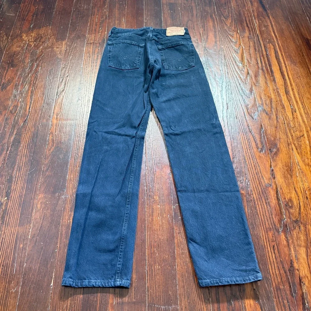 Vintage Levis 501 Jeans Mens 29x32 Black 90s Made in USA Faded Denim Y2K Grunge - Picture 2 of 10
